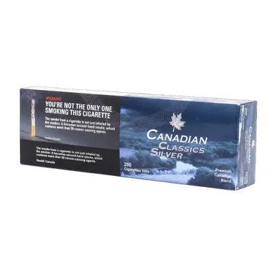 Canadian Classics Silver cigarettes carton, 200 king size