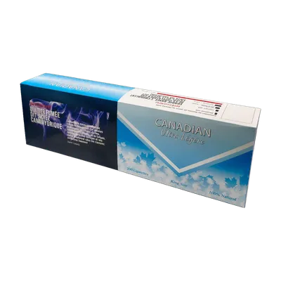 Canadian Ultra Lights cigarettes carton, 200 king size