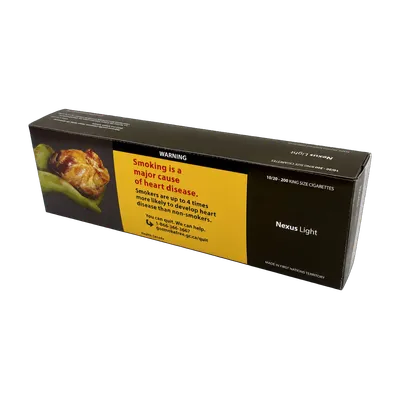 Nexus Light cigarettes carton, 200 king size